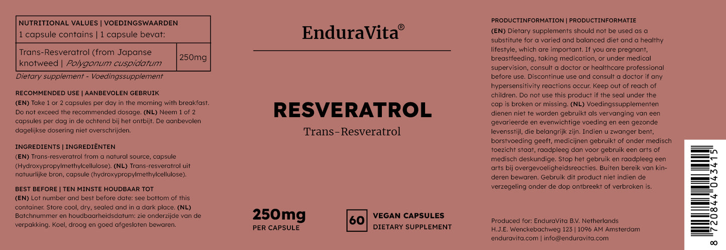 Resveratrol kapsler 250 mg