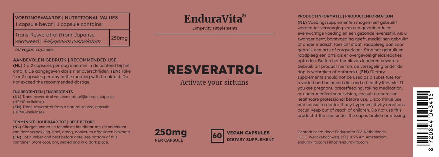 Resveratrol Kapslar 250 mg